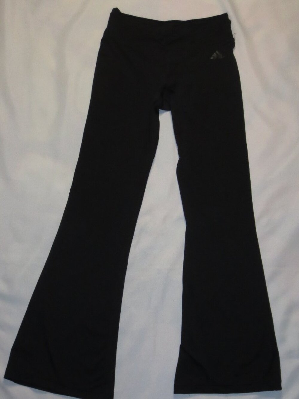 ADIDAS womens LEGGINGS black FLARE pants YOGA lightweight STRETCH SIZE S